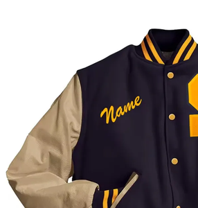 แจ็คเก็ตทีมตัวแทนแขนเสื้อหนังสำหรับผู้ชายแจ็คเก็ตทีมตัวแทนออกแบบได้ตามต้องการ - Product Image 4