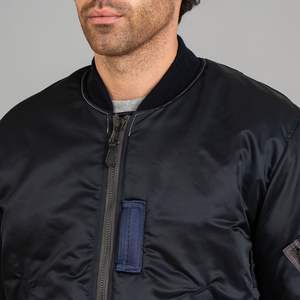 Chaqueta universitaria de poliéster con logotipo personalizado al por mayor para hombre, chaqueta bomber de béisbol universitaria con bolsillos y botones y cierre - Product Image 3