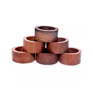 ชุดแหวนผ้าเช็ดปากทำด้วยมือพร้อมห่วงใส่ผ้าเช็ดปาก6ชิ้นผลิตภัณฑ์จากไม้ทำด้วยมือโดยผู้ส่งออกจากอินเดีย - Product Image 1