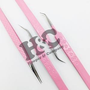 Pinzas para Extensión de Pestañas con Mango en Forma de Corazón, Color Rosa Claro, Pinzas Sólidas para Pestañas, Pinzas de Visón Sostenibles, Embalaje con Logotipo - Product Image 6