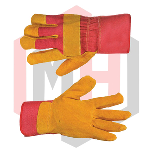 Guante de Trabajo Forrado de Lana, Cuero Vacuno, Puño Recto, Protección Completa para la Palma, Soldadura, Protección Laboral, Antiestático, Antideslizante, 11 oz - Product Image 4