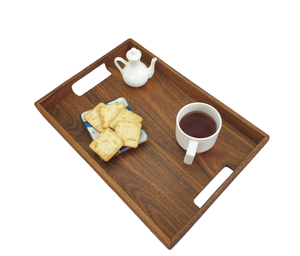 Bandejas de Madera Natural para Servir con Asas Acabadas, Diseño Moderno, Bandejas de Madera para Alimentos, Frutas y Bocadillos, No Tóxicas, Ecológicas y Duraderas - Product Image 3
