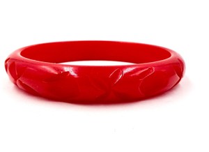 Best Vintage Acrylic Resin Bangle <b>Bracelets</b> Set <b>Red</b> Orange Brown Flower Carved Pattern Unisex Fashionable Jewelry Party Woman - Product Image 5