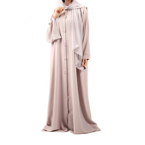 Elegante vestido Abaya de hoja de palma gris polvo para mujer 2025 diseños con lentejuelas con cuentas Maxi vestido de oración para musulmanes de invierno - Product Image 3