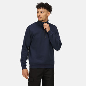 Custom High Quality <b>Men</b> Streetwear <b>Zip</b> Up High Neck Fleece Oversized Heavyweight <b>Half</b> Zipper <b>Sweatshirt</b> OEM service - Product Image 1