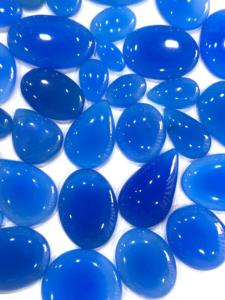 Cabujón suelto de Calcedonia azul Natural de alta calidad, piedras preciosas ovaladas y corte de pera, altura de 8 mm - Product Image 3