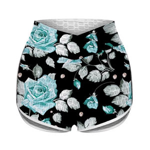 Newest <b>Slim</b> Fit Workout Gym Training Wear High Waist <b>Shorts</b> For Women Women's <b>Shorts</b> With Ruffles - Product Image 1