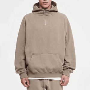 Sudaderas con capucha de media cremallera de gran tamaño para hombre con bolsillos Casual Quarter Zip Winter Pullover para otoño - Product Image 1