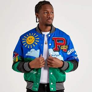 Chaqueta Varsity de Satén de Alta Calidad para Hombre, Nuevo Diseño Urbano, Cuello Redondo, Invierno, Servicio OEM Disponible, Gruesa y No Tejida - Product Image 1