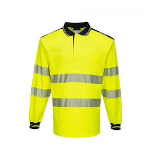 เสื้อเซฟตี้ Hi Viz สีเหลืองฟลูออเรสเซนต์ชุดยูนิฟอร์มแขนยาวผ้าโพลีเอสเตอร์สามารถมองเห็นได้ทุกสภาพอากาศ - Product Image 1