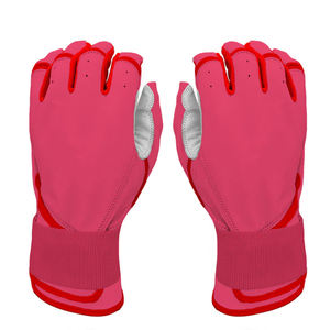 Guantes de bateo personalizados Rosas y blancos de alta calidad asequibles Guantes de béisbol de cuero de primera calidad y diseño personalizado a precio barato - Product Image 1