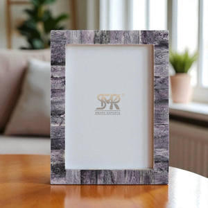 Elegant Modern <b>Grey</b> Bone Inlay for Photo <b>Frame</b> Handmade Decorative Picture Holder Tabletop Display Customizable Home - Product Image 2