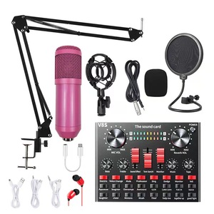 Microphone à condensateur professionnel BM800+V8X avec carte son filaire, bras articulé, suspension antichoc, filtre anti-pop et suppression du bruit pour <span class=keywords><strong>studio</strong></span> - Product Image 3