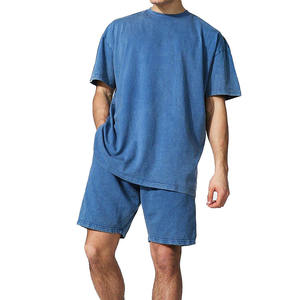 Nouveau Style en gros séchage rapide surdimensionné hommes lavage à l'acide t-shirts hommes vêtements marque personnalisé hommes goutte épaule t-shirt - Product Image 4