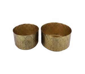 Maceta decorativa hecha a mano de Metal dorado en relieve para boda, restaurante, hogar, jardín, decoración de la India - Product Image 5