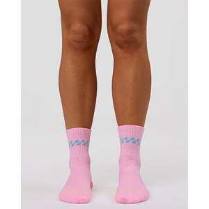 Chaussettes courtes Stay in Motion - Rose Poudré, Chaussettes Diabétiques Sportives en Maille Respirante avec Motif Argyle - Product Image 4