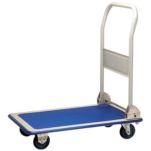 Light Grey Steel Tube Platform Trolley for <b>Warehousing</b> & Supermarket Supplies 150 kg Load Capacity 720x470 mm Loading Area - Product Image 1