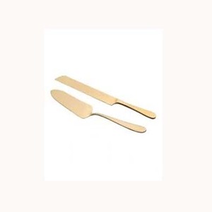 Juego de herramientas de cuchillo de queso con hoja chapada en oro de acero inoxidable, increíble pala corta martillada como mango y cortador de pasteles - Product Image 1
