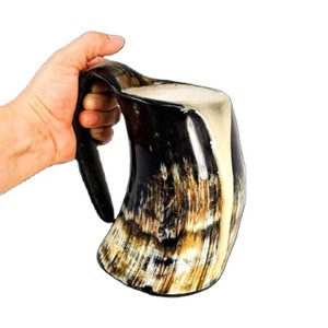 Taza de cristal de cerveza de cuerno de buey de vaca Natural de la mejor calidad, logotipo personalizable para Bar, vino y bebida diaria, opciones de tamaño Premium - Product Image 1
