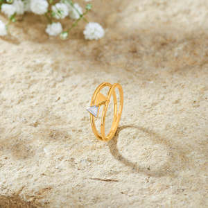 18K Gold Vintage Zircon Fashion <b>Ring</b> Free <b>Size</b> Anniversary Jewelry - Product Image 1