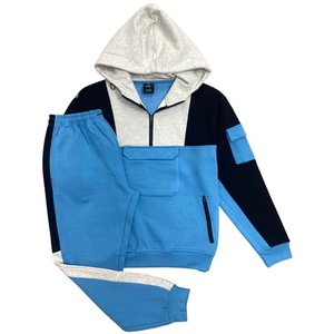 Sudadera de 2 piezas para hombre Quarter Zip Hoodie con pantalones de chándal Jogger Heavy Fleece Material Fleece Outfit - Product Image 5