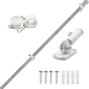 <b>Flag</b> <b>Pole</b> <b>for</b> Outside, 1 inch American <b>Flags</b> <b>Pole</b> Kit Holder Bracket <b>for</b> House 6 Foot Flagpole Stainless Steel with 2 No-Tangle - Product Image 3