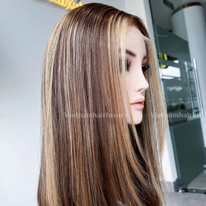 High Quality Virgin Human Remy Hair Extensions Vietnam Bone Straight Bundles with Lace Closure Single Weft VNHL All Colors - Product Image 1