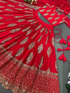 Venta caliente diseñador nupcial Lehnga Choli para fiesta de boda desgaste Lahnga Choli India 2023 vestido de diseño a precio mayorista - Product Image 2