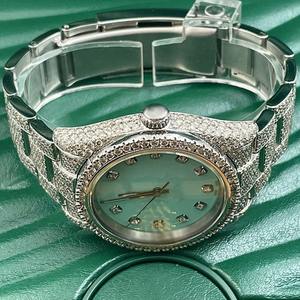 Alta demanda de acero inoxidable Ice Blue String Lab Grown Diamond Dial Full Iced Out Relojes disponibles a un precio asequible - Product Image 6