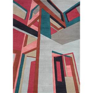 Alfombra Rectangular de Viscosa Jacquard Geométrica Grande Jaipur Rugs US Tra-13977, Hecha a Mano con Lana, para Hogar o Pasillo - Product Image 1