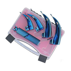 Laringoscopio Macintosh de Calidad de Exportación, Juego Convencional con 4 Hojas de Titanio Azul, Fabricado por Wenquar Instruments Surgical - Product Image 1