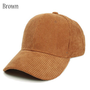 ผู้ชายผู้หญิงผ้าลูกฟูกเบสบอลหมวกวินเทจปรับสีทึบหมวกหมวกผ้าฝ้าย 100% 6 แผงเบสบอลหมวกพ่อหมวก - Product Image 4