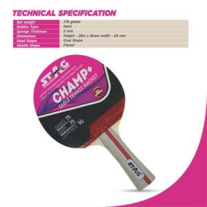 Stag Iconic Champs+ Ensemble de jeu de tennis de table en bois et éponge - Product Image 4