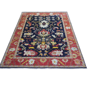 Tapis traditionnels en laine faits à la main noués à la main 8x14 9x12 Tapis de prière multicolores pour les sols intérieurs CR45 - Product Image 1