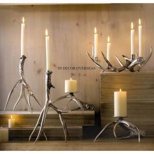 Modèle à la mode arrivée de haute qualité plaqué or métal robuste élégant Designer Table pièce maîtresse en verre transparent bougeoirs - Product Image 2