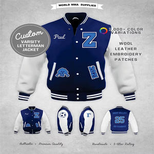 Blouson aviateur en toile vintage imprimé sur mesure pour hommes écologique 100% cuir col montant bicolore design respectueux de quantité minimale de commande - Product Image 6