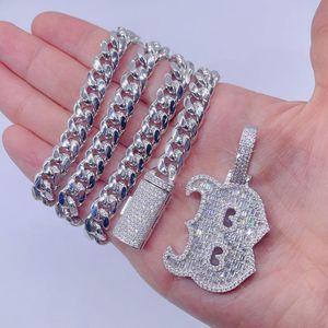 Collier Lettre Initiale Glacée en Argent Sterling-Bijoux Hip Hop - Product Image 4