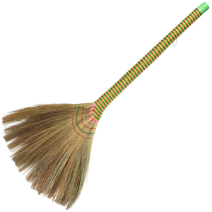 100% vadrouille en bois naturel balai à long manche coloré de haute qualité avec brosse de nettoyage à poussière - Product Image 1