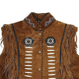 Gilet en cuir de Cowboy respirant confortable fabriqué au Pakistan dernière conception en gros gilet en cuir de Cowboy pour hommes - Product Image 3