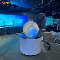Système d'écran sphérique interactif Seeball de 60 cm de diamètre, OEM/ODM, résolution 1920x1200, gain 0,87, PET, angle de vue à 360 degrés, 6500