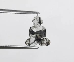 0.76 ct. Sel et poivre naturels en vrac gris plat bouddha tranche de diamant, bijoux en diamant pour elle - Product Image 6