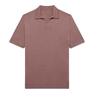 Camiseta de manga corta de verano para hombre, Camiseta de punto de algodón de alta calidad para Polo, diseño de patrón sólido, colores de contraste - Product Image 1