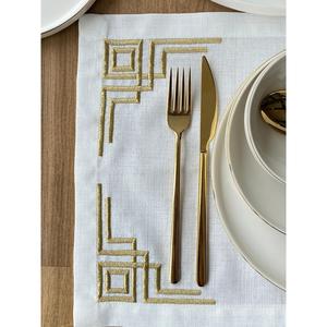 Americana tovaglietta doppio quadrato oro Set di 6 - Product Image 1