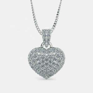 VVS Moissanite diamante corazón colgante Cadena de plata blanco plateado mujeres joyería regalo diamante colgante collar para mujer - Product Image 1