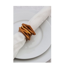 Anneaux de serviette en bois durables avec finition lisse pour table à manger moderne - Product Image 2