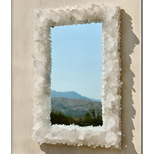 Compre espejos de pared de piedra semipreciosa de lapislázuli hechos a mano para decoración de sala de estar y baño Venta directa de fábrica a bajo costo - Product Image 4