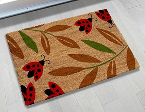 Ladybug Solid Color PVC Door <b>Mat</b> Rectangle Non-Slip PVC Backing Modern Style Medium Thickness Home & Hotel Use Spot Clean - Product Image 1