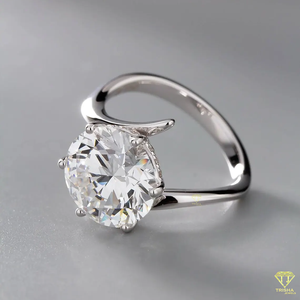 Round Cut Diamond Solitaire Engagement Ring with Hidden Halo in White Gold Plated Classic 6-Prong Setting Elegant <b>Bridal</b> Jewelry - Product Image 4