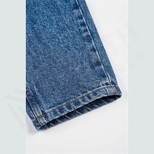 Pantalones Vaqueros de Mezclilla para Hombre, Corte Recto, Talla Grande, Ajuste Delgado, Color Personalizado, Lavado Oscuro, Tela Suavizada, Estilo Urbano, Venta al Por Mayor - Product Image 6