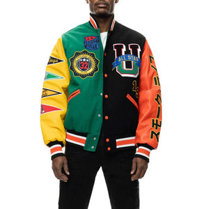 Chaquetas Varsity con Parches Bordados de Lona, Color Sólido, para Uso en Exteriores, Universidad y Escuela, Precio al por Mayor, Fabricante de Pakistán - Product Image 1